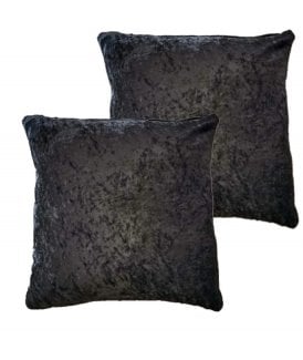 Crushed Velvet Cushion Cover in Black