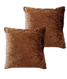Crushed Velvet Cushion Cover in Brown