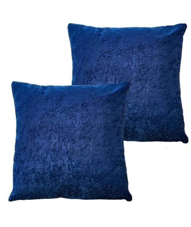New Edge Blinds Crushed Velvet Cushion Cover in Navy