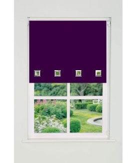 Custom Made Aubergine Square Eyelet Edge Roller Blind (165cm Drop)