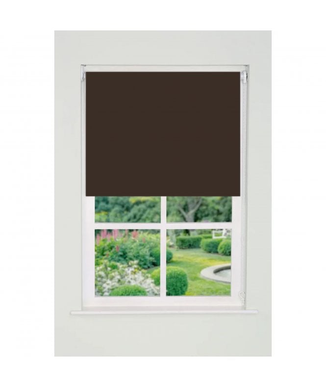 New Edge Blinds Custom Made Cocoa Plain Straight Edge Daylight Roller Blind (165cm Drop)