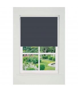 Custom Made Slate Grey Plain Straight Edge Daylight Roller Blind (165cm Drop)