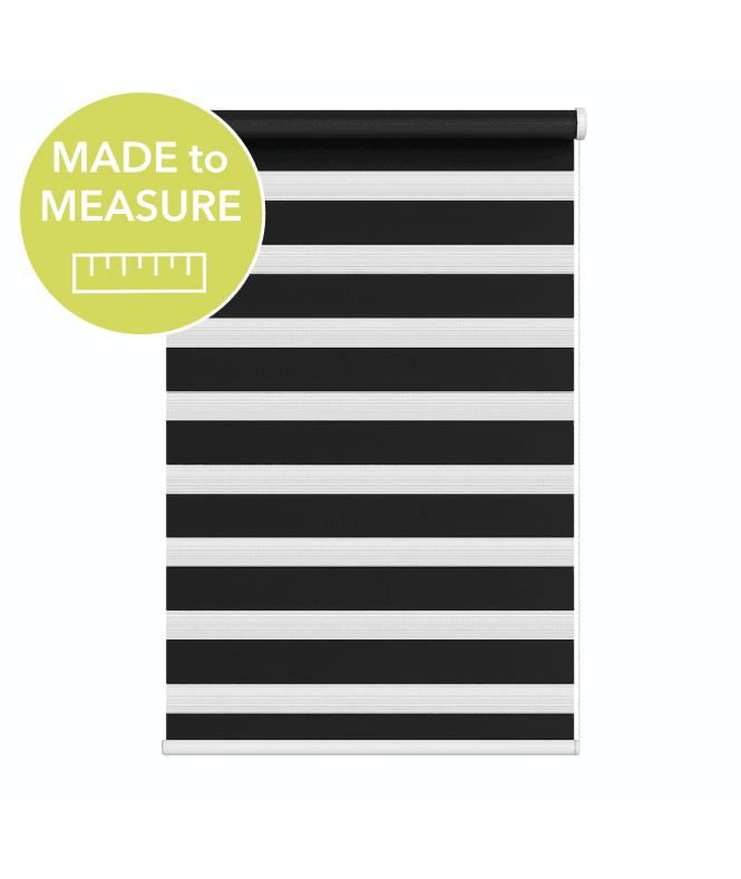 New Edge Blinds Custom Made to Measure Black Day & Night Zebra Roller Blind (165cm drop)