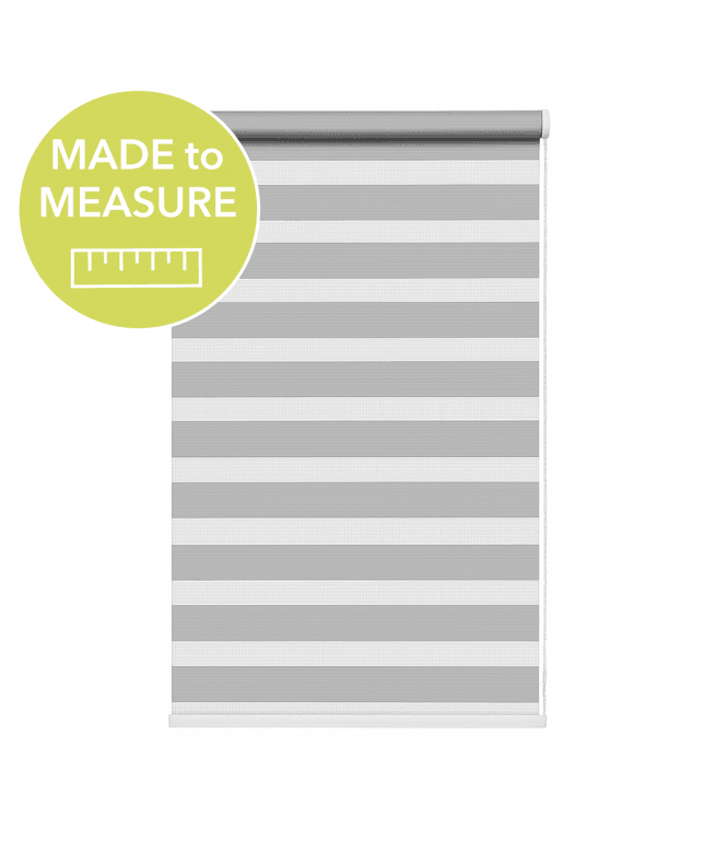 New Edge Blinds Custom Made to Measure Silver Day & Night Zebra Roller Blind (165cm drop)
