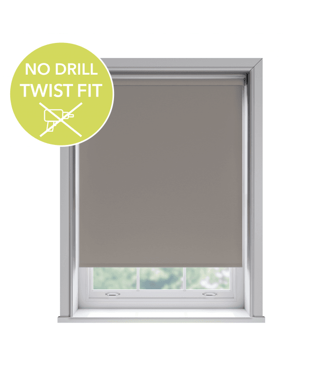 New Edge Blinds Custom Made To Measure Twist Fit No Drill Thermal Blackout Roller Blinds Cream