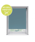 Custom Made To Measure Twist Fit No Drill Thermal Blackout Roller Blinds Light Blue