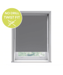 Custom Made To Measure Twist Fit No Drill Thermal Blackout Roller Blinds Light Grey