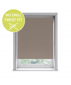 Custom Made To Measure Twist Fit No Drill Thermal Blackout Roller Blinds Mocha