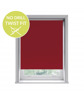 Custom Made To Measure Twist Fit No Drill Thermal Blackout Roller Blinds Red