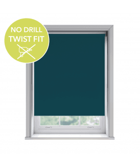 Custom Made To Measure Twist Fit No Drill Thermal Blackout Roller Blinds Teal