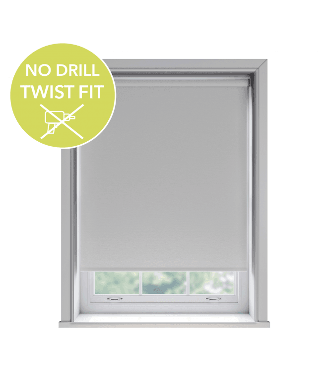 New Edge Blinds Custom Made To Measure Twist Fit No Drill Thermal Blackout Roller Blinds White