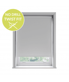 Custom Made To Measure Twist Fit No Drill Thermal Blackout Roller Blinds White