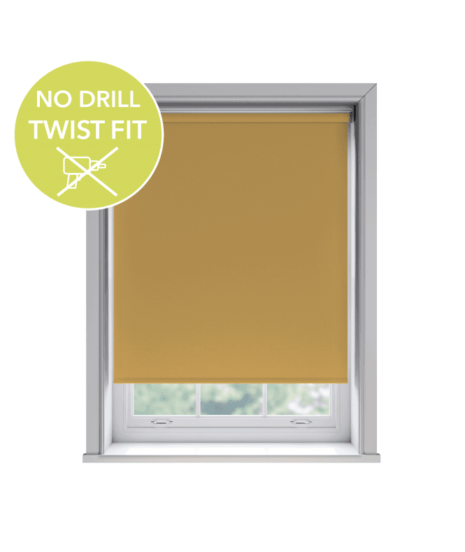 New Edge Blinds Custom Made To Measure Twist Fit No Drill Thermal Blackout Roller Blinds Yellow