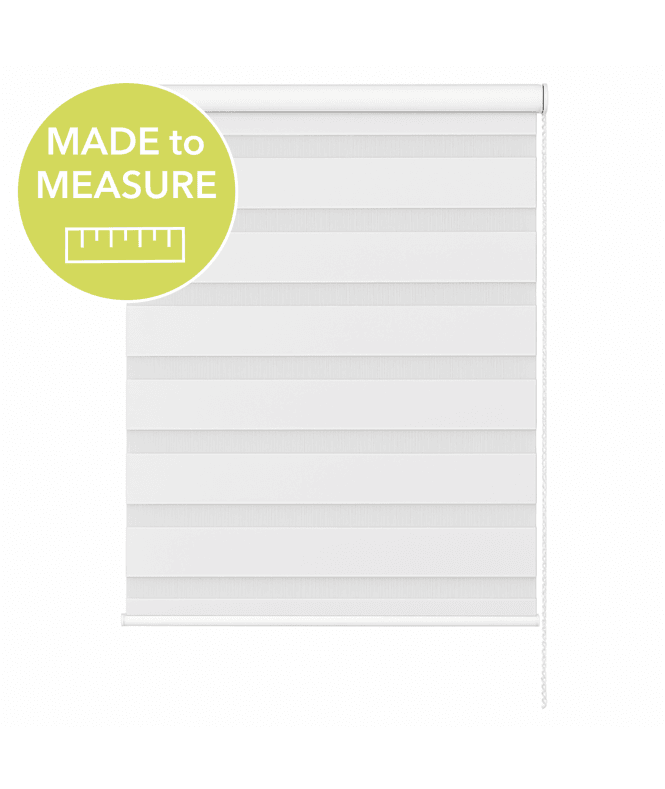 New Edge Blinds Custom Made to Measure White Day & Night Zebra Roller Blind (165cm drop)