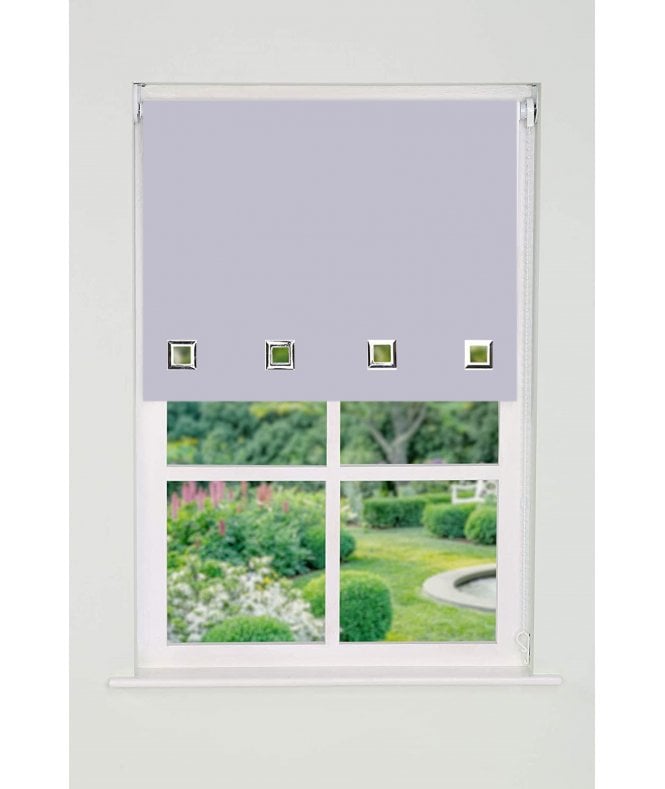 New Edge Blinds Custom Made White Square Eyelet Edge Roller Blind (165cm Drop)