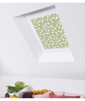 Daisy Stencil Fern Blackout Skylight Blind for Fakro Roof Windows