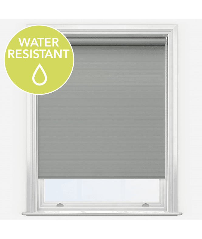 New Edge Blinds Dark Grey Water & Moisture Resistant PVC Blackout Roller Blinds Ideal for Bathroom & Kitchen 160cm Length