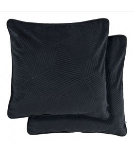 Deco Collection Soft Velvet Geometric Cushion Cover in Black