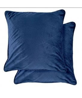 Deco Collection Soft Velvet Geometric Cushion Cover in Navy