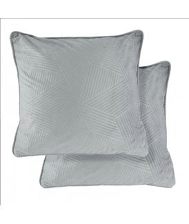Deco Collection Soft Velvet Geometric Cushion Cover in Silver