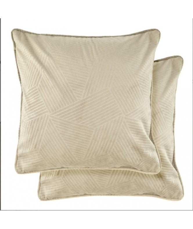 New Edge Blinds Deco Collection Soft Velvet Geometric Cushion Cover in Stone