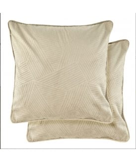 Deco Collection Soft Velvet Geometric Cushion Cover in Stone