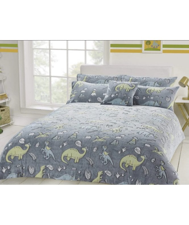 New Edge Blinds Dinosaur Glow in the Dark Teddy Duvet Set
