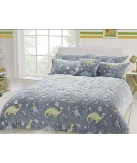Dinosaur Glow in the Dark Teddy Duvet Set