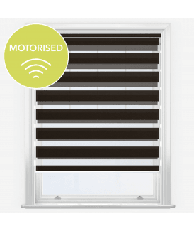 Disie Espresso Motorised Dimout Day & Night Roller Blind