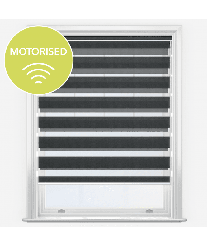 New Edge Blinds Disie Gunmetal Motorised Dimout Day & Night Roller Blind