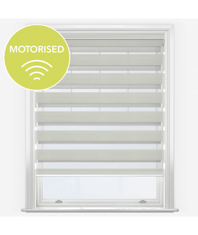 New Edge Blinds Disie Ivory Motorised Dimout Day & Night Roller Blind