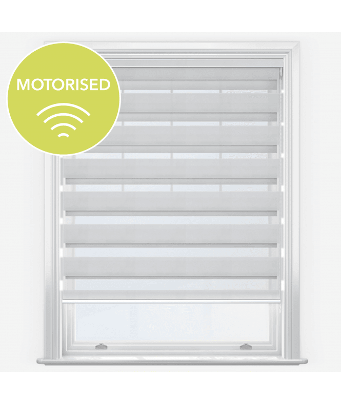 New Edge Blinds Disie White Motorised Dimout Day & Night Roller Blind