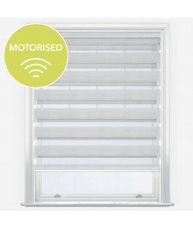 Disie White Motorised Dimout Day & Night Roller Blind