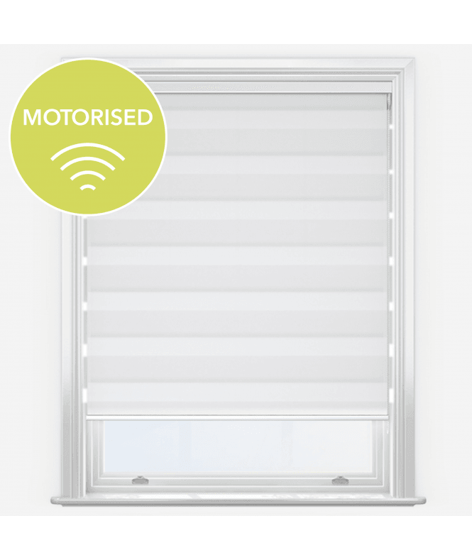 New Edge Blinds Dixie White Motorised Dimout Day & Night Roller Blind