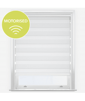 Dixie White Motorised Dimout Day & Night Roller Blind