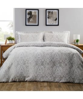 Dorchester Jacquard Duvet Set in Grey