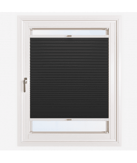 Easy Click No Drill Pleated Honeycomb Cellular Blackout Blind in Jet Black