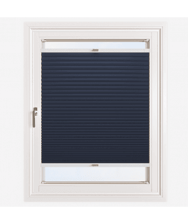 Easy Click No Drill Pleated Honeycomb Cellular Blackout Blind in Navy Blue