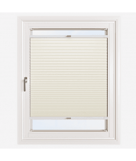 Easy Click No Drill Pleated Honeycomb Cellular Dimout Blind in Cream