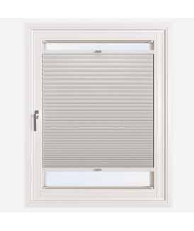 Easy Click No Drill Pleated Honeycomb Cellular Dimout Blind in Greige