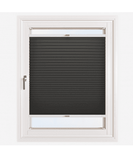 Easy Click No Drill Pleated Honeycomb Cellular Dimout Blind in Jet Black