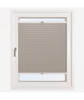 Easy Click No Drill Pleated Honeycomb Cellular Dimout Blind in Natural