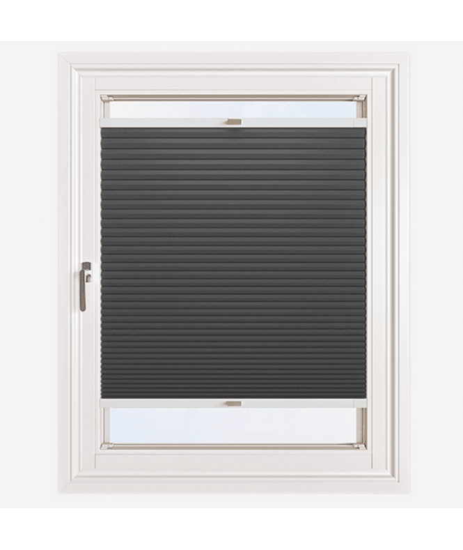 New Edge Blinds Easy Stick Self Adhesive No Drill Pleated Honeycomb Cellular Blackout Blind in Anthracite