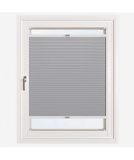 Easy Stick Self Adhesive No Drill Pleated Honeycomb Cellular Blackout Blind in Dove Grey