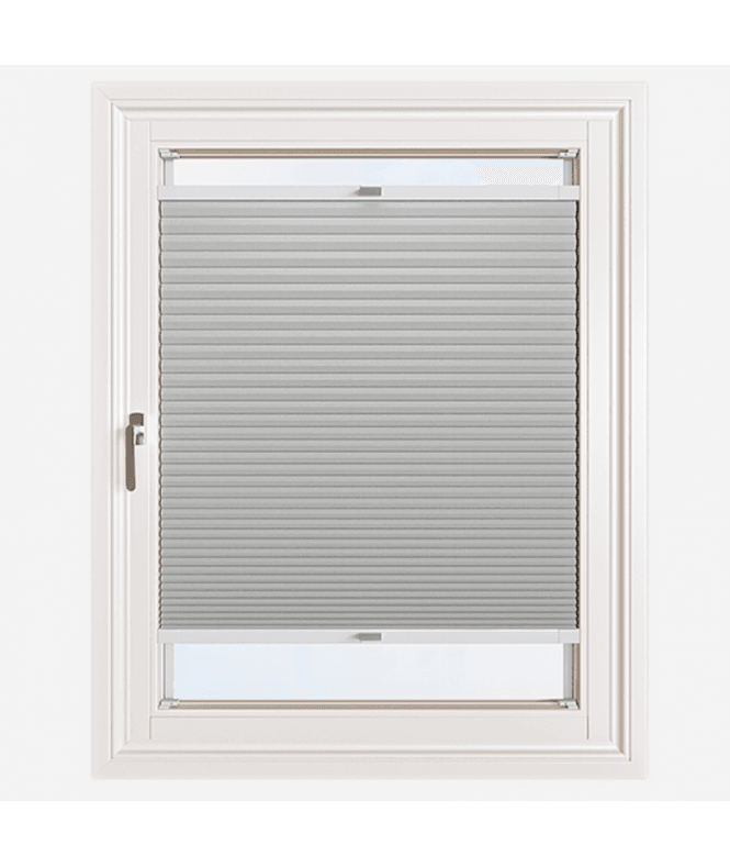 New Edge Blinds Easy Stick Self Adhesive No Drill Pleated Honeycomb Cellular Blackout Blind in Greige