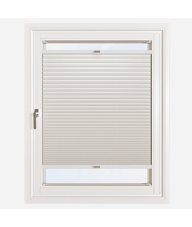 New Edge Blinds Easy Stick Self Adhesive No Drill Pleated Honeycomb Cellular Blackout Blind in Oatmeal