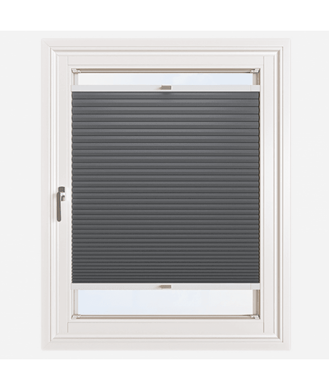New Edge Blinds Easy Stick Self Adhesive No Drill Pleated Honeycomb Cellular Dimout Blind in Anthracite