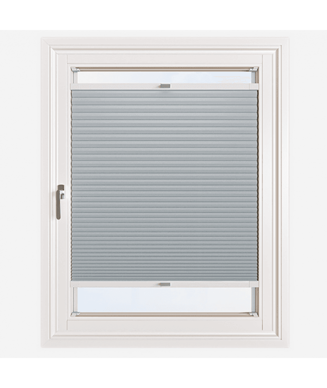 New Edge Blinds Easy Stick Self Adhesive No Drill Pleated Honeycomb Cellular Dimout Blind in Dove Grey