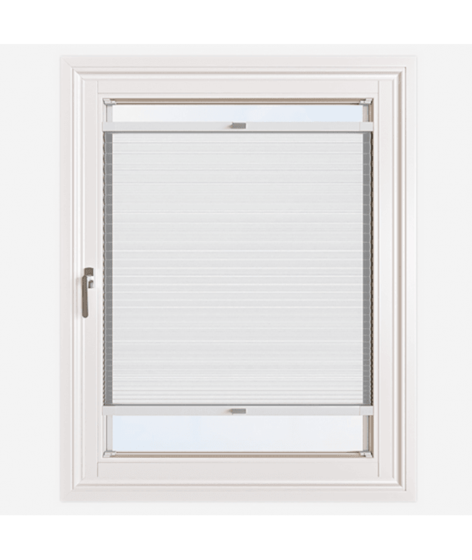 New Edge Blinds Easy Stick Self Adhesive No Drill Pleated Honeycomb Cellular Dimout Blind in Voile White