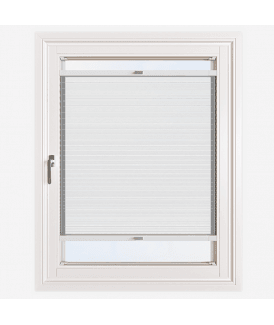 Easy Stick Self Adhesive No Drill Pleated Honeycomb Cellular Dimout Blind in Voile White